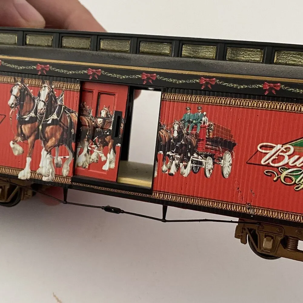 Hawthorne Village Budweiser Train Locomotive & Tender & Cars Holiday